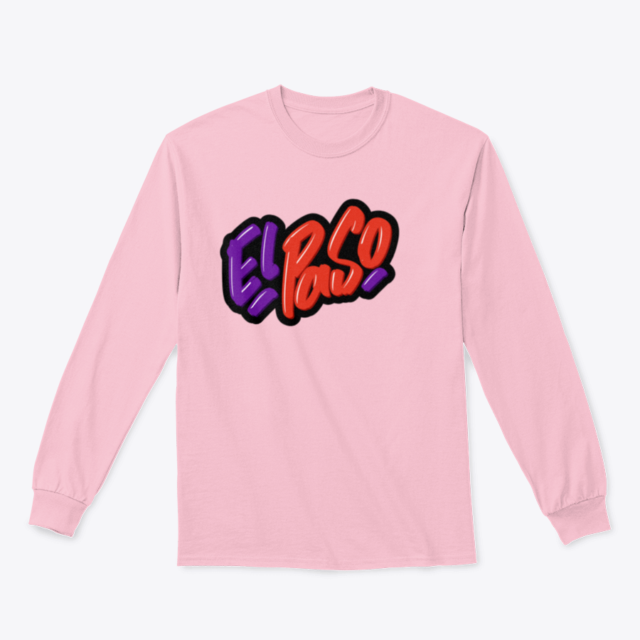 El Paso Hand Drawn Modern Brush Lettering Sweatshirt featuring unique lettering design on a comfortable cotton fabric.
