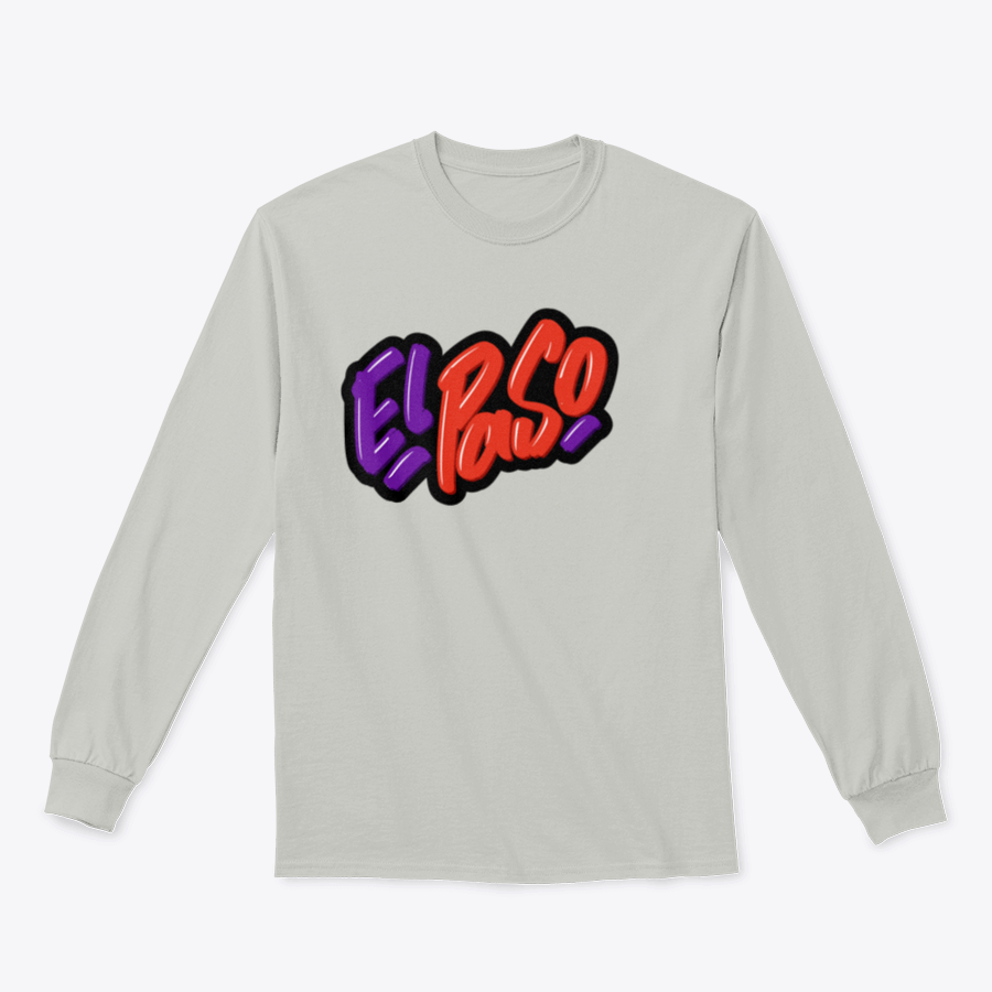 El Paso Hand Drawn Modern Brush Lettering Sweatshirt featuring unique lettering design on a comfortable cotton fabric.