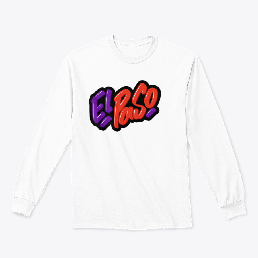 El Paso Hand Drawn Modern Brush Lettering Sweatshirt featuring unique lettering design on a comfortable cotton fabric.