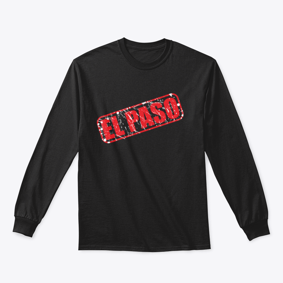 El Paso Red Stamp Sweatshirt featuring bold red text on a white background, showcasing a classic fit and midweight fabric.