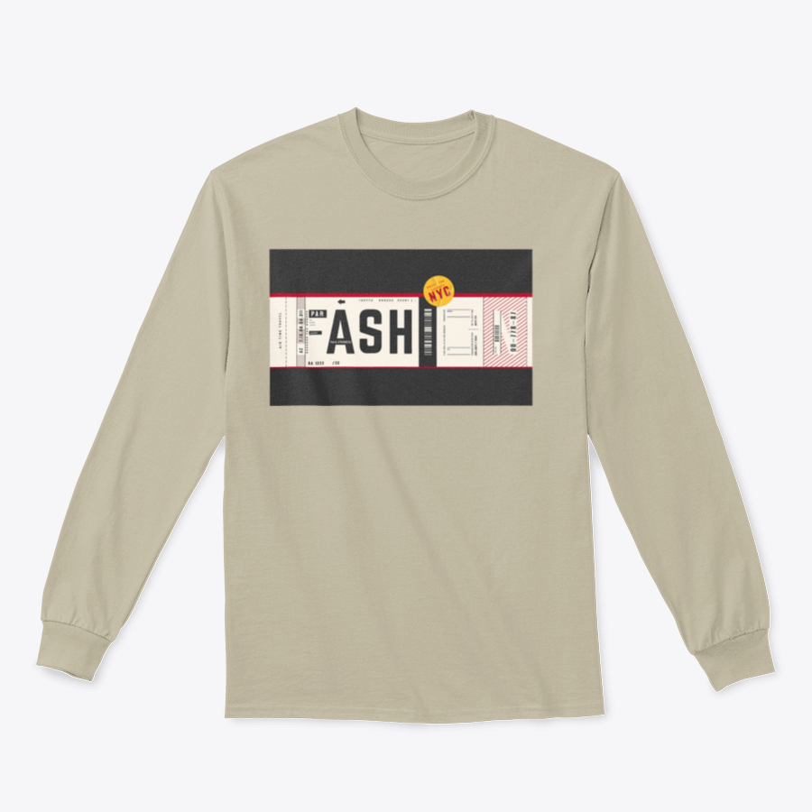 Fashion In Baggage Tag Style T-Shirt in various colors, showcasing its classic fit and soft cotton fabric.