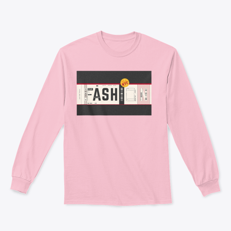 Fashion In Baggage Tag Style T-Shirt in various colors, showcasing its classic fit and soft cotton fabric.