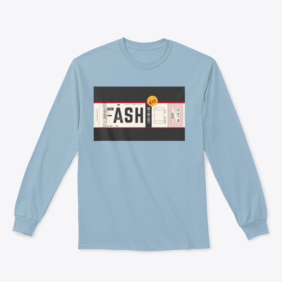 Fashion In Baggage Tag Style T-Shirt in various colors, showcasing its classic fit and soft cotton fabric.