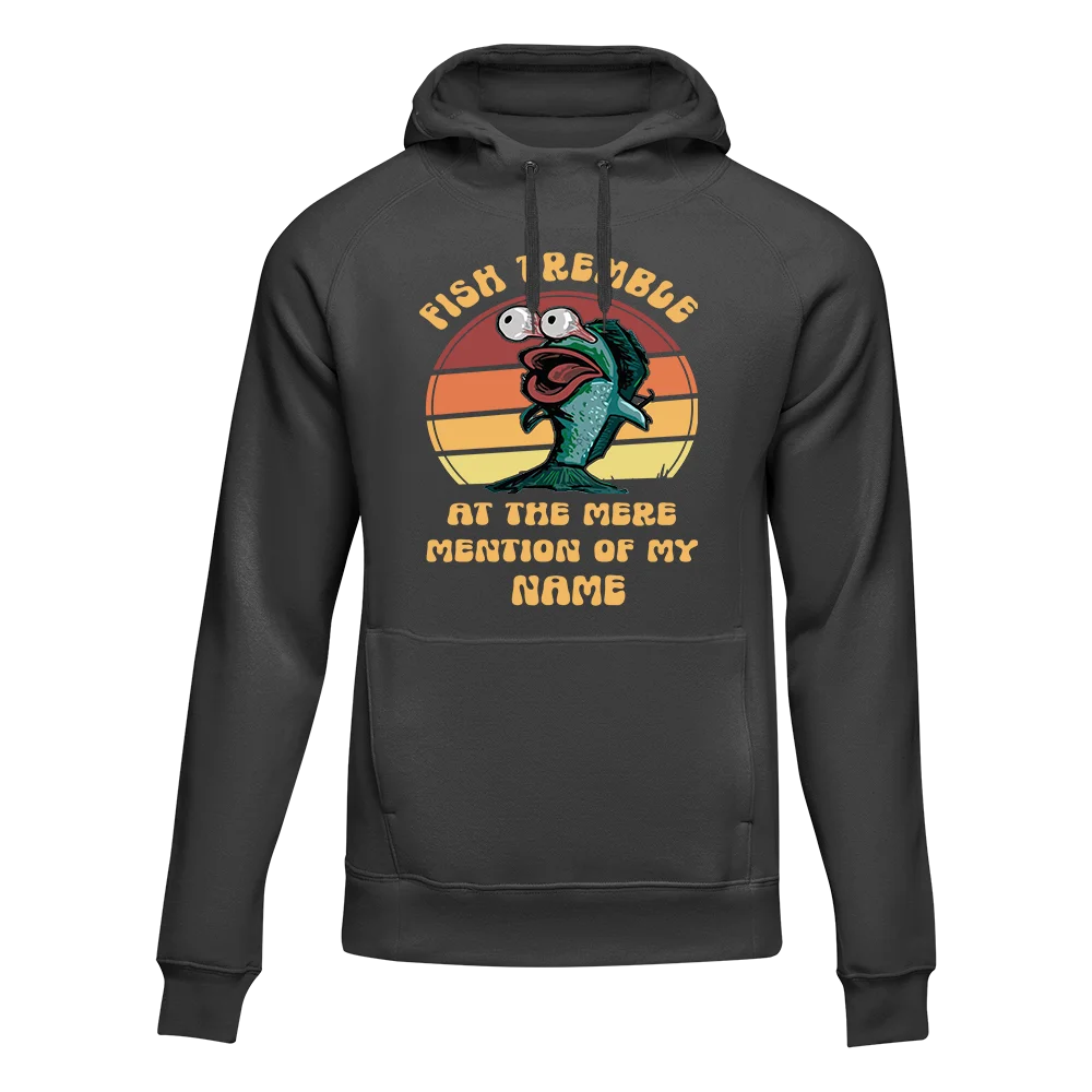 A stylish Fish Tremble Unisex Hoodie featuring a unique design, made from soft cotton-polyester blend, perfect for everyday wear.