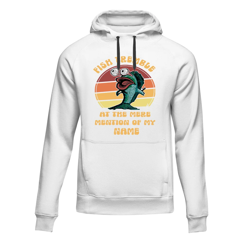 A stylish Fish Tremble Unisex Hoodie featuring a unique design, made from soft cotton-polyester blend, perfect for everyday wear.