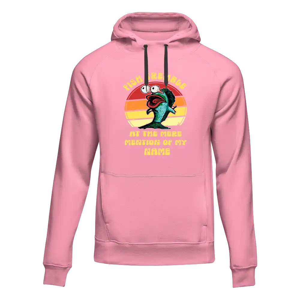 A stylish Fish Tremble Unisex Hoodie featuring a unique design, made from soft cotton-polyester blend, perfect for everyday wear.