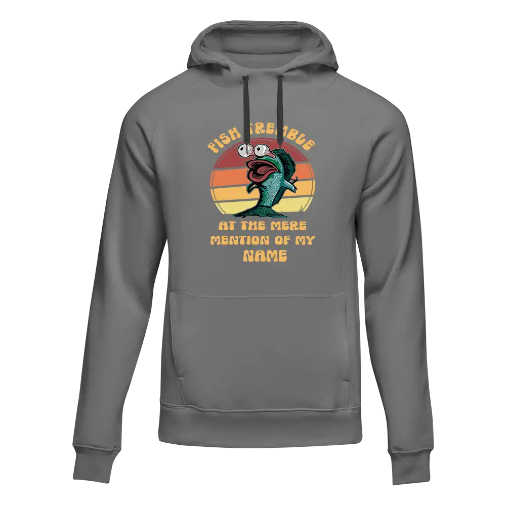 A stylish Fish Tremble Unisex Hoodie featuring a unique design, made from soft cotton-polyester blend, perfect for everyday wear.