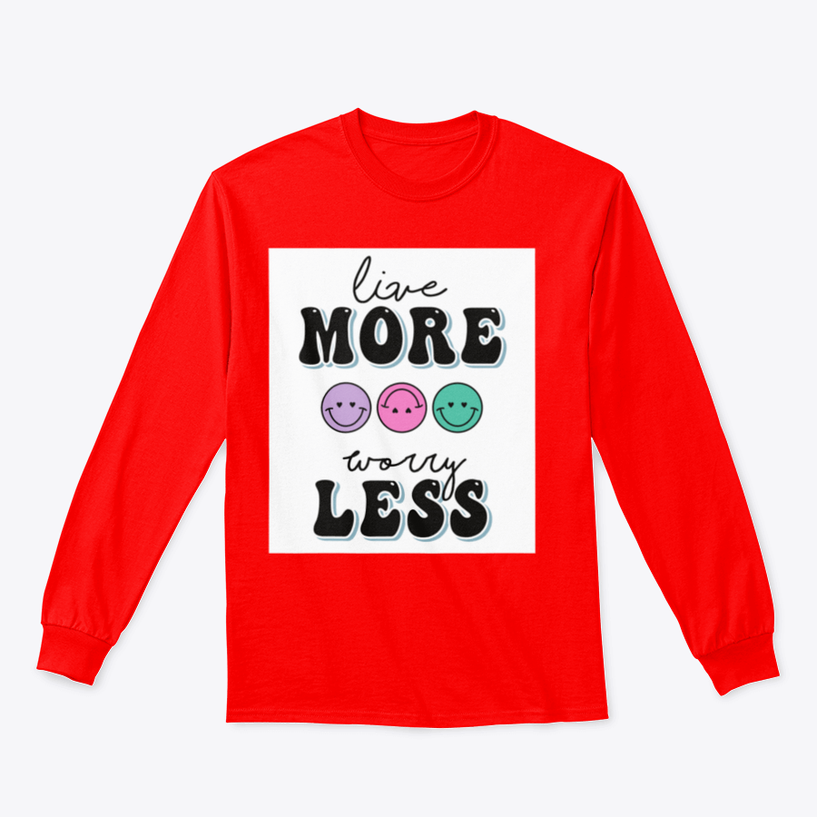 Girls Graphic Tee with 'Live More, Worry Less' text design, showcasing a stylish and comfortable fit.