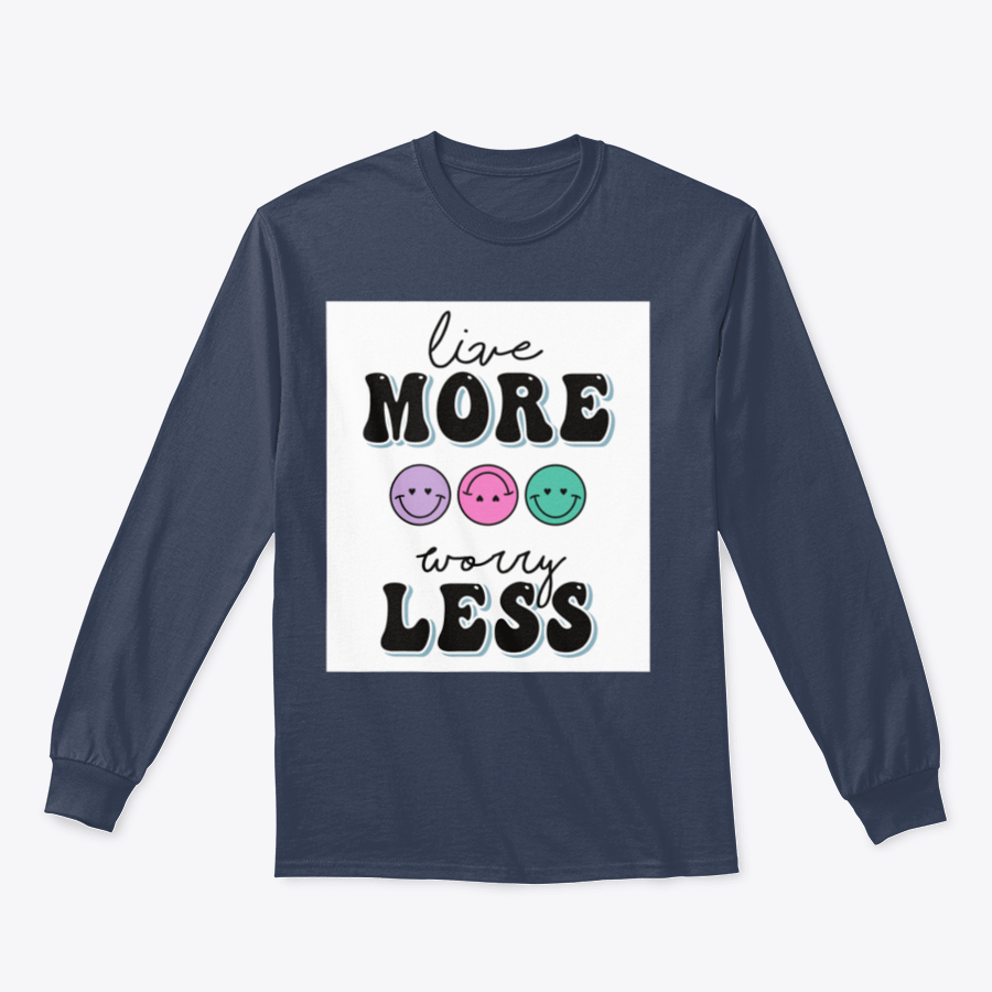 Girls Graphic Tee with 'Live More, Worry Less' text design, showcasing a stylish and comfortable fit.