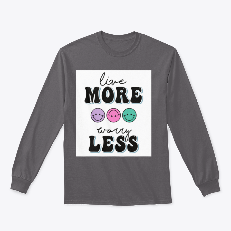 Girls Graphic Tee with 'Live More, Worry Less' text design, showcasing a stylish and comfortable fit.