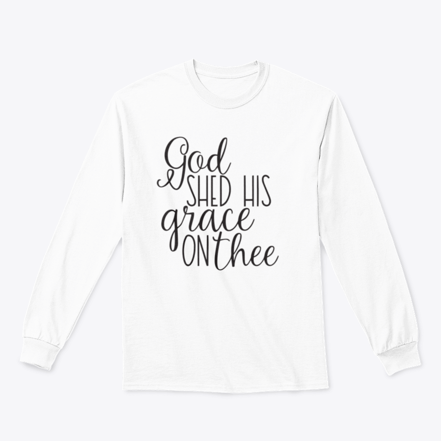 Inspirational background featuring the quote 'God Shed His Grace On Thee' on a soft cotton fabric, perfect for uplifting decor.