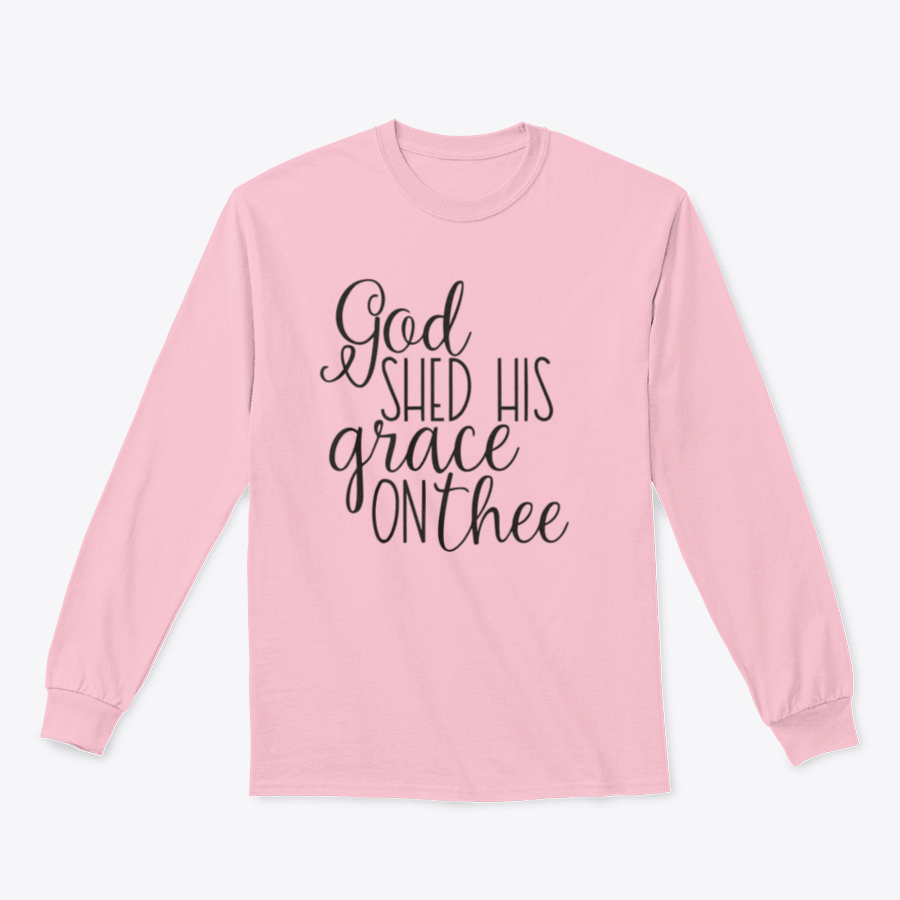 Inspirational background featuring the quote 'God Shed His Grace On Thee' on a soft cotton fabric, perfect for uplifting decor.