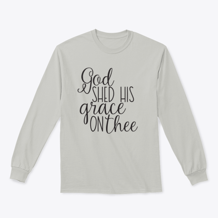 Inspirational background featuring the quote 'God Shed His Grace On Thee' on a soft cotton fabric, perfect for uplifting decor.