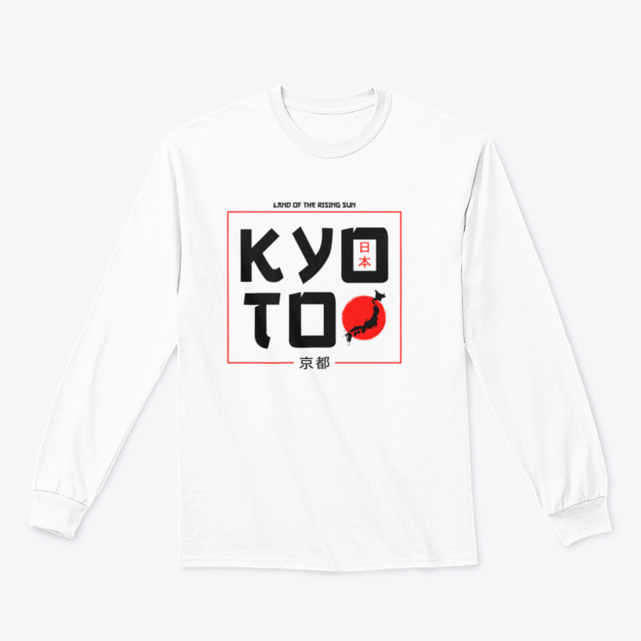 Kyoto Typography Graphics T-Shirt featuring a stylish Japan map design, made from 100% cotton for comfort and durability.