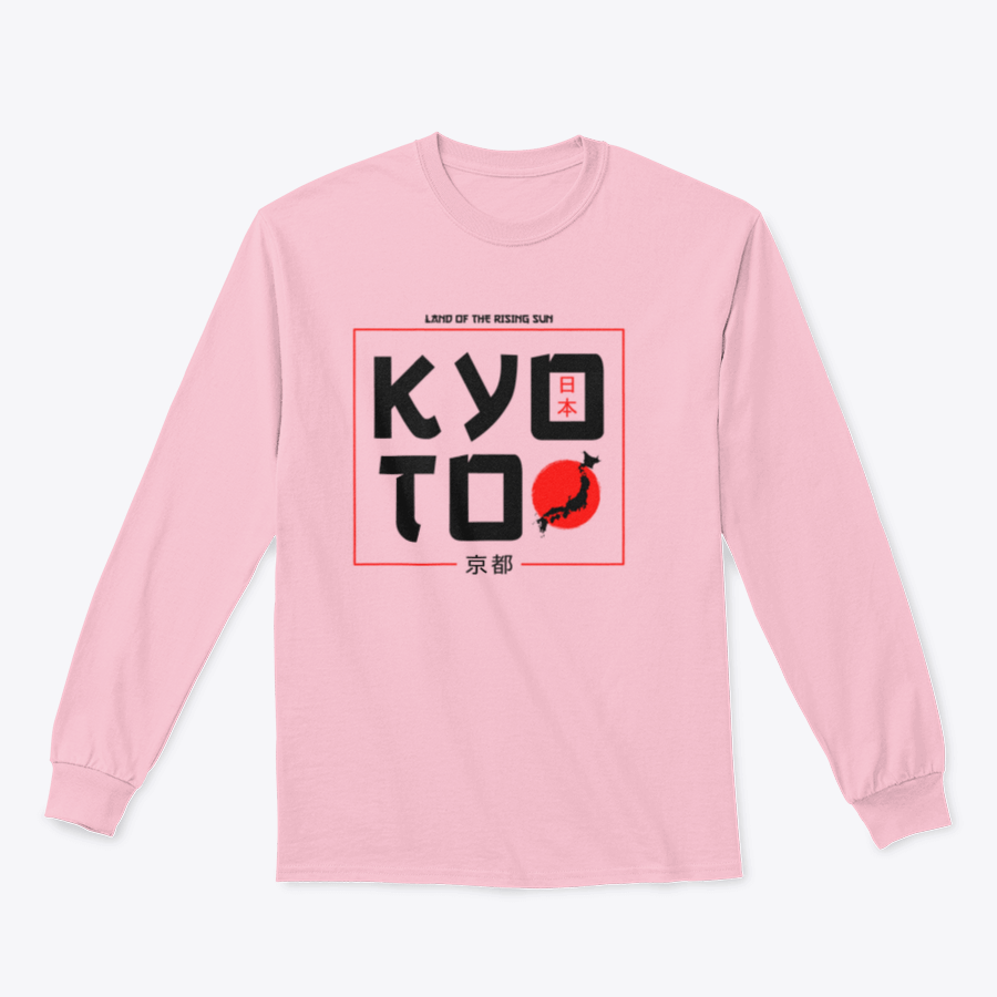 Kyoto Typography Graphics T-Shirt featuring a stylish Japan map design, made from 100% cotton for comfort and durability.
