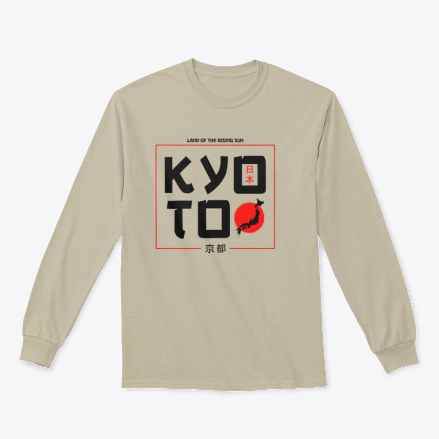 Kyoto Typography Graphics T-Shirt featuring a stylish Japan map design, made from 100% cotton for comfort and durability.