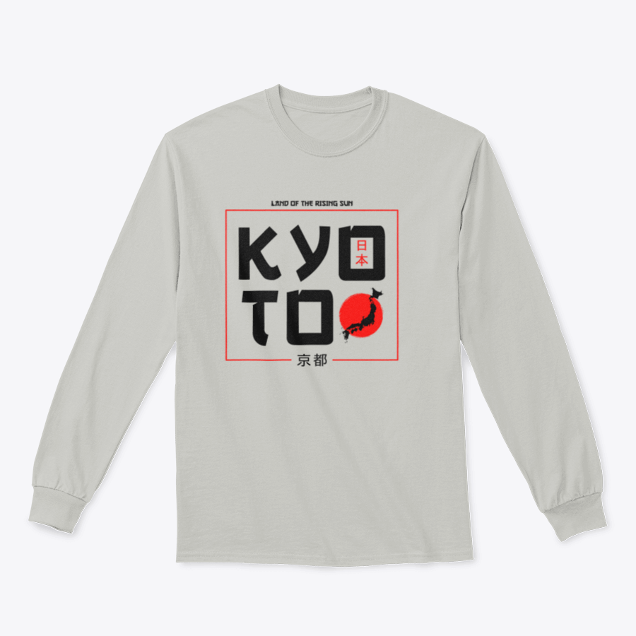 Kyoto Typography Graphics T-Shirt featuring a stylish Japan map design, made from 100% cotton for comfort and durability.