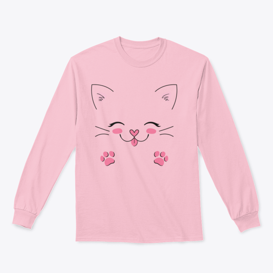 A cute vector illustration of a happy kitten on a soft cotton t-shirt, showcasing its playful and adorable design.