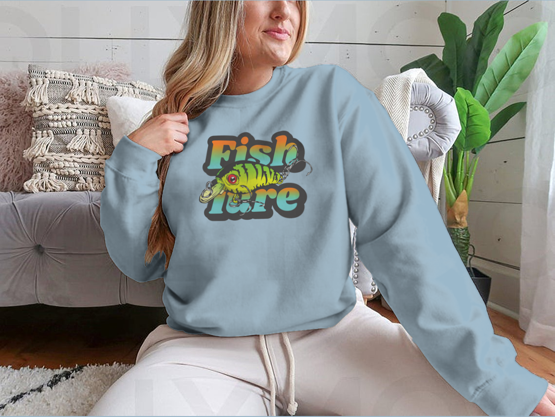 A stylish Lure Illustration for Fishing Angler, showcasing a fishing lure design on a comfortable cotton shirt.