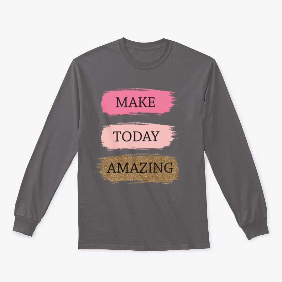 A vibrant t-shirt featuring the Make Today Amazing Glitter design, showcasing its shimmering effect on fabric.
