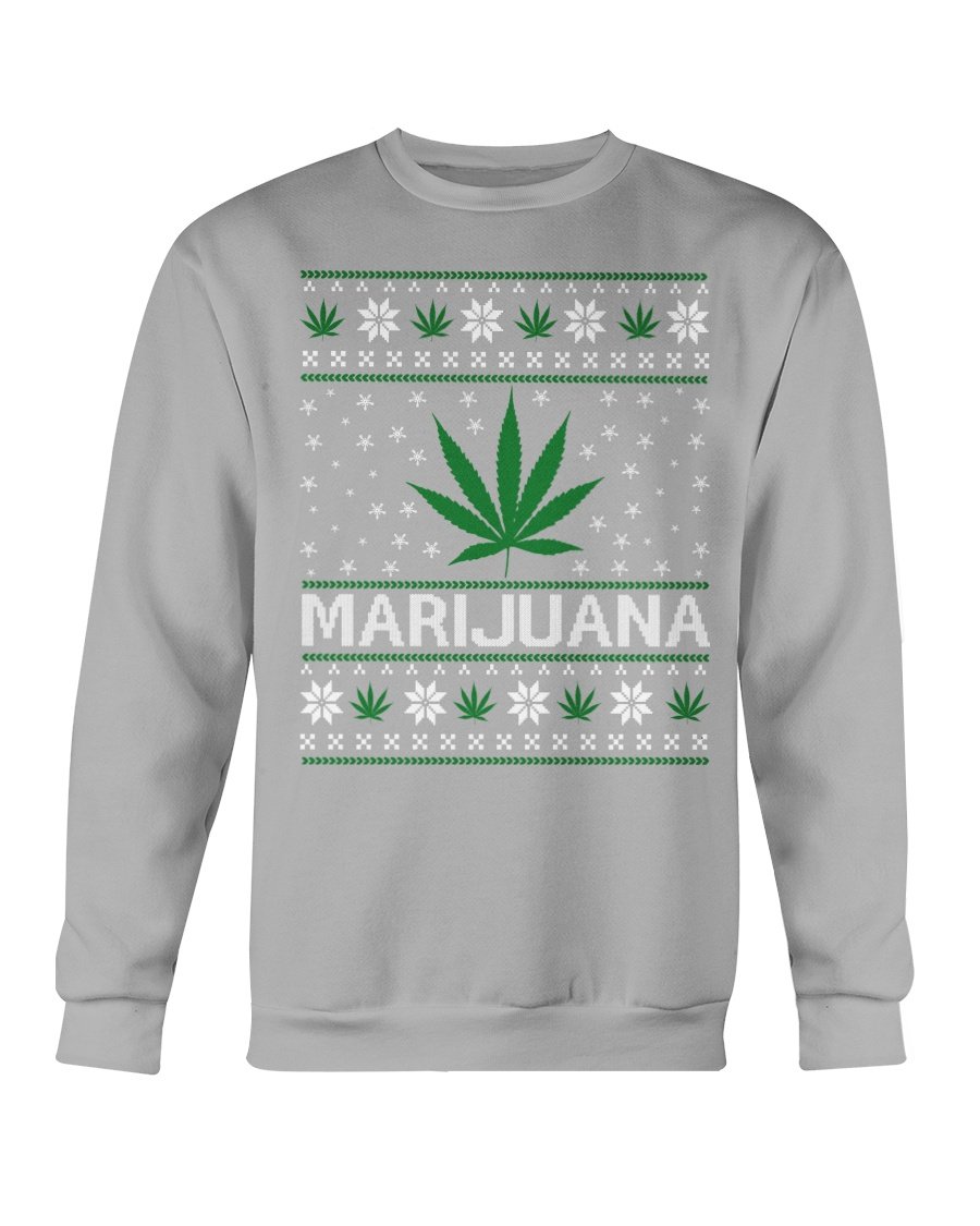 A cozy Marijuana Winter Sweatshirt featuring a classic fit, made from a soft cotton-polyester blend, ideal for chilly weather.