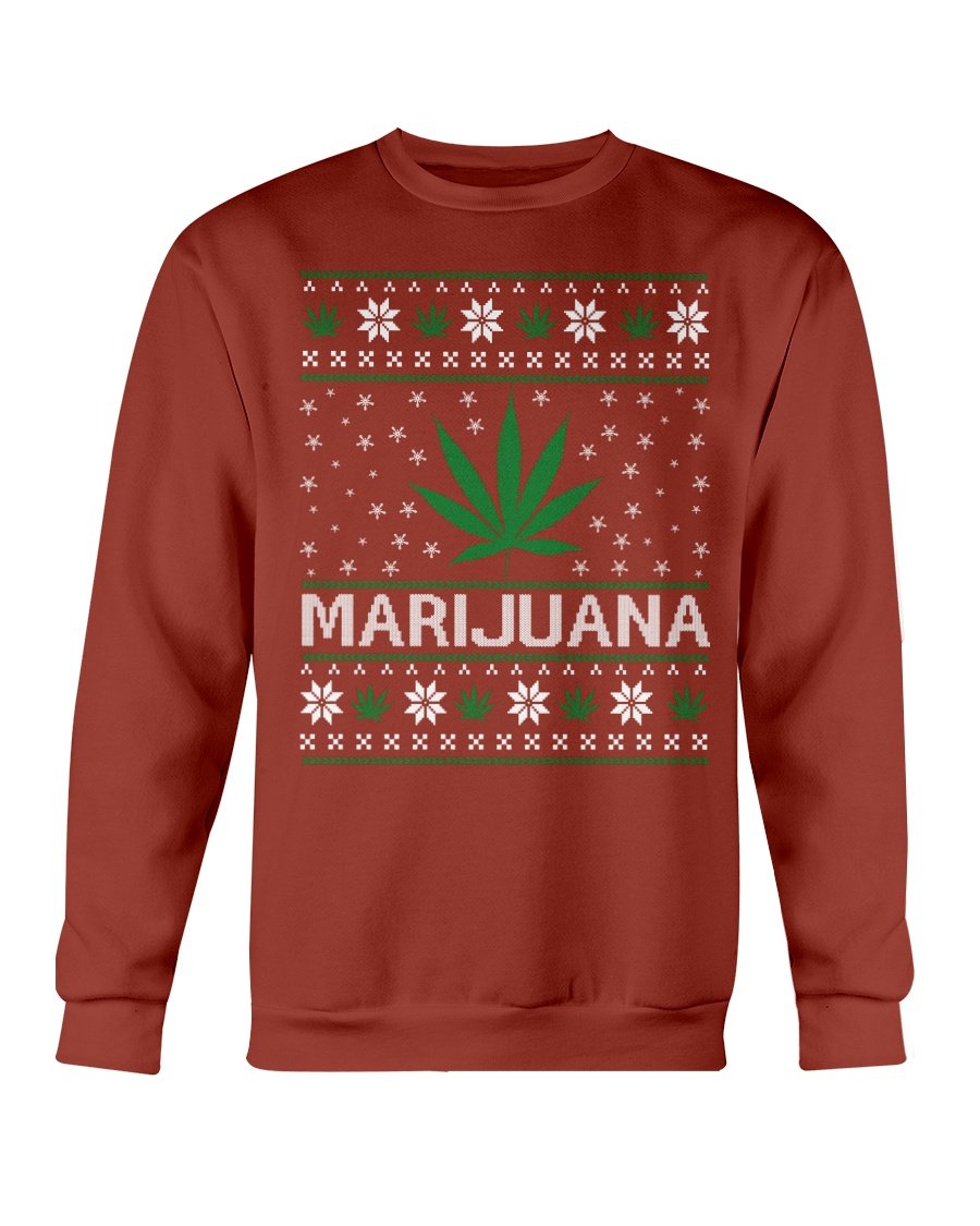 A cozy Marijuana Winter Sweatshirt featuring a classic fit, made from a soft cotton-polyester blend, ideal for chilly weather.