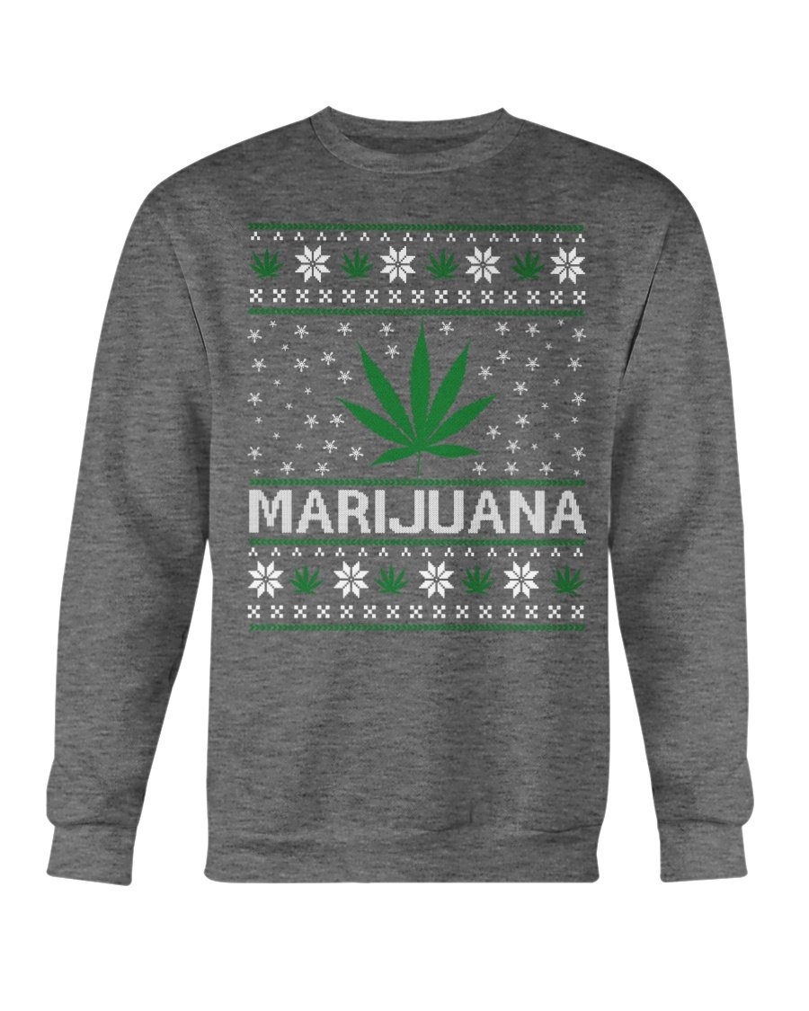 A cozy Marijuana Winter Sweatshirt featuring a classic fit, made from a soft cotton-polyester blend, ideal for chilly weather.