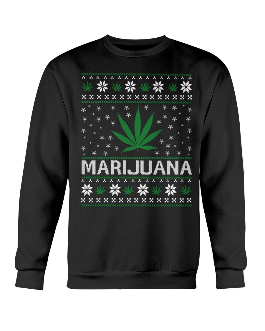 A cozy Marijuana Winter Sweatshirt featuring a classic fit, made from a soft cotton-polyester blend, ideal for chilly weather.