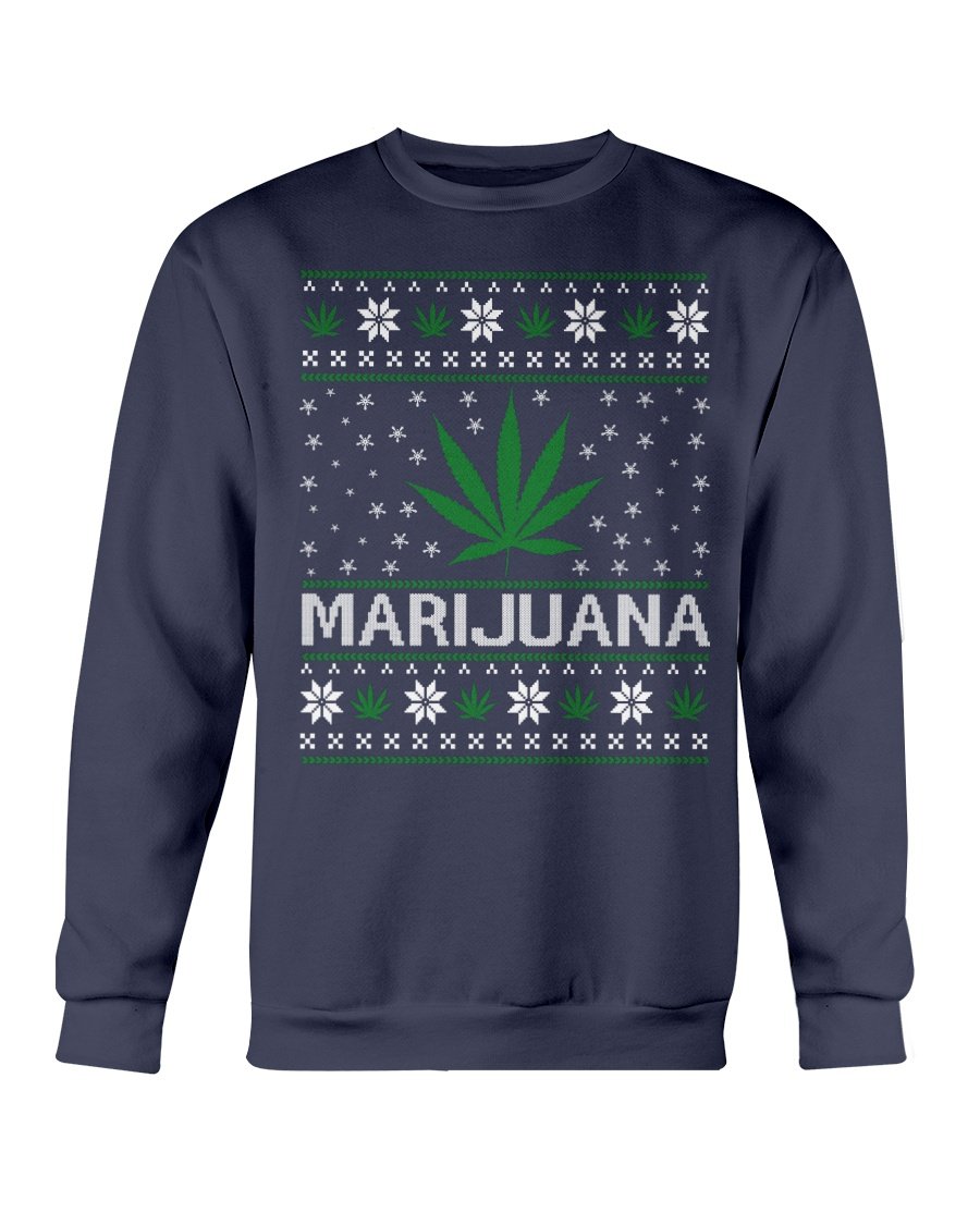 A cozy Marijuana Winter Sweatshirt featuring a classic fit, made from a soft cotton-polyester blend, ideal for chilly weather.