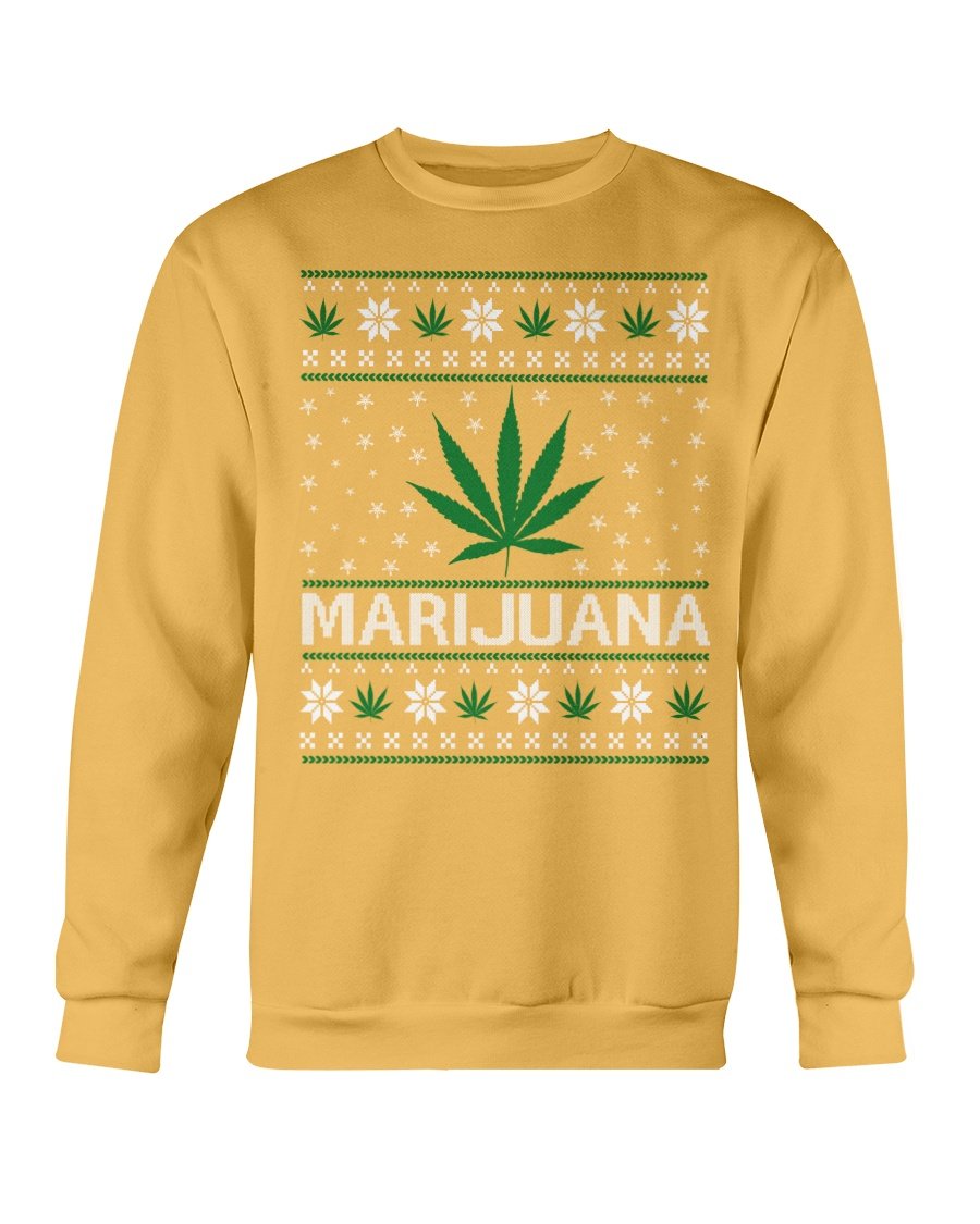 A cozy Marijuana Winter Sweatshirt featuring a classic fit, made from a soft cotton-polyester blend, ideal for chilly weather.