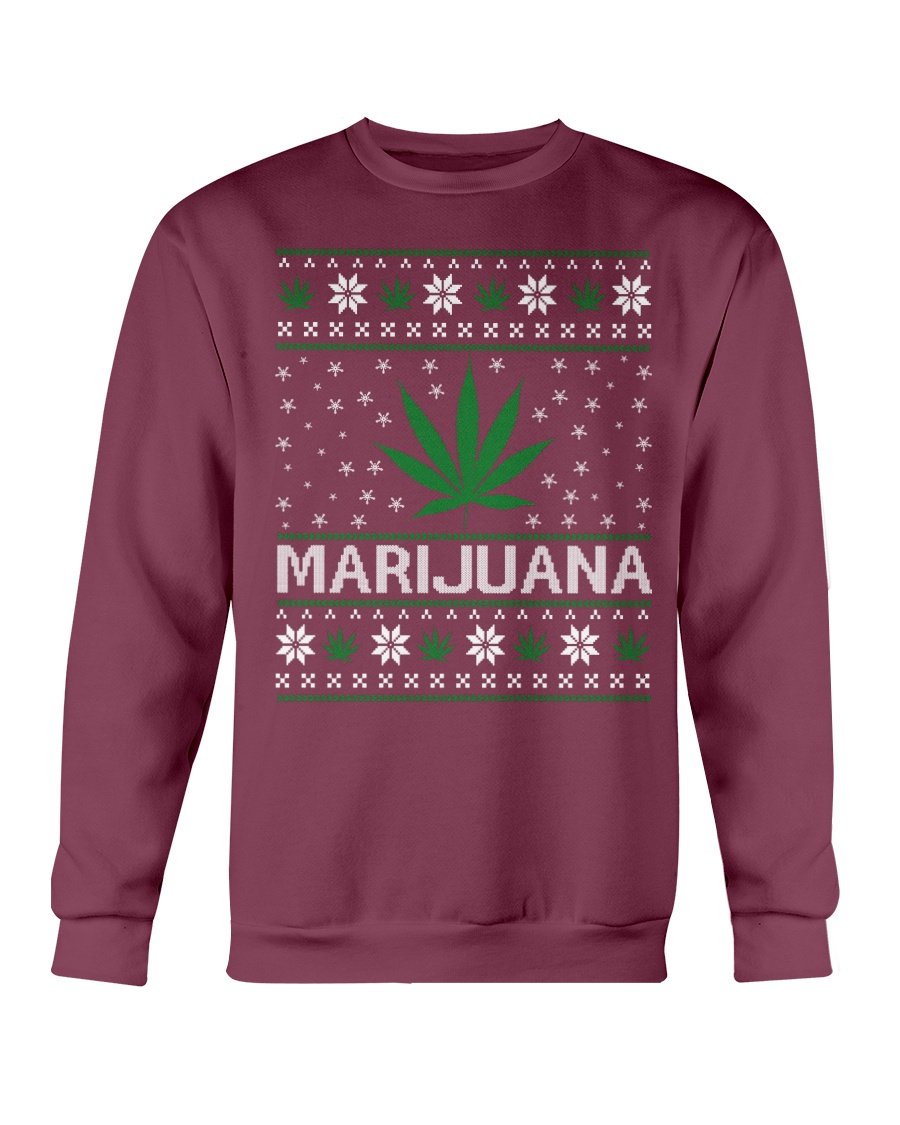 A cozy Marijuana Winter Sweatshirt featuring a classic fit, made from a soft cotton-polyester blend, ideal for chilly weather.