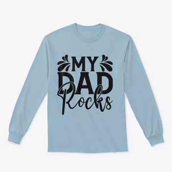 A stylish My Dad Rocks T-Shirt and Sweatshirt design showcasing a fun and loving message for fathers, made from high-quality cotton.