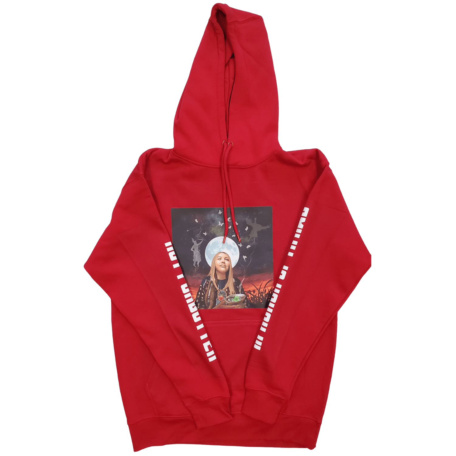 A cozy Not Forgotten Hoodie featuring Indigenous artwork, designed for comfort and cultural pride, perfect for everyday wear.