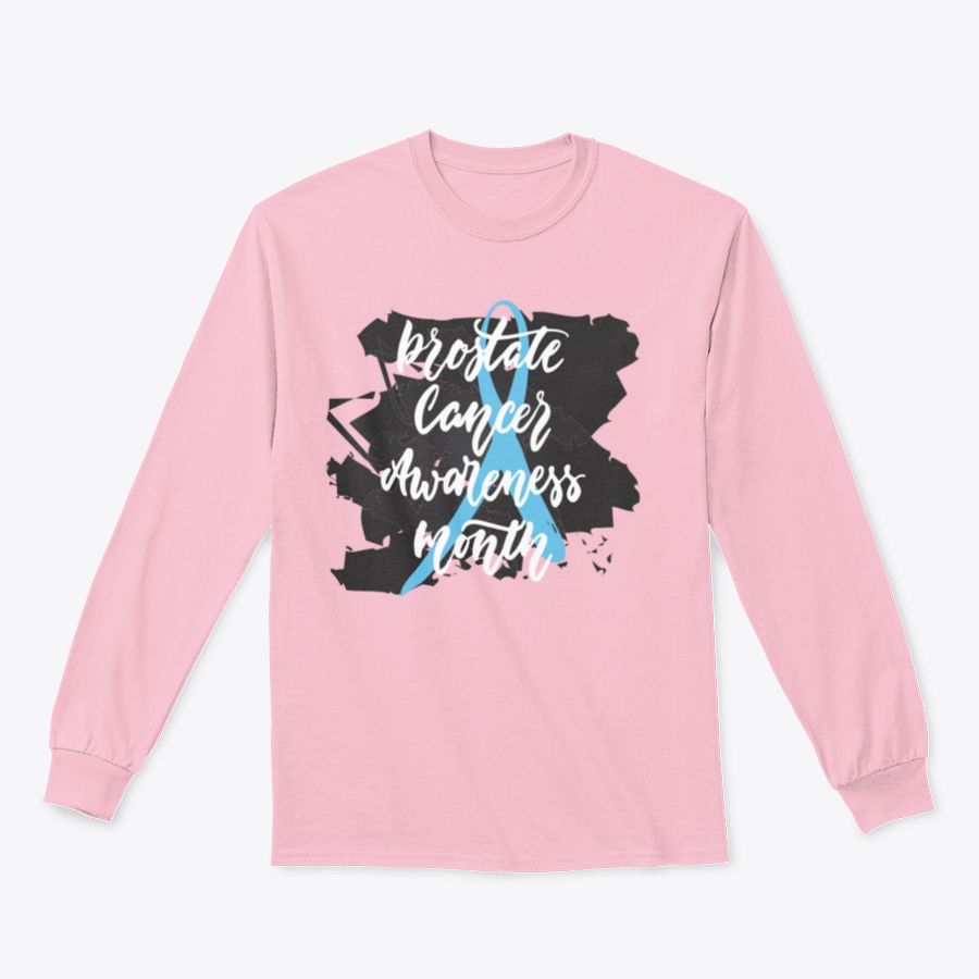 Hand-drawn lettering apparel for Prostate Cancer Awareness Month, showcasing a stylish design on a comfortable cotton fabric.