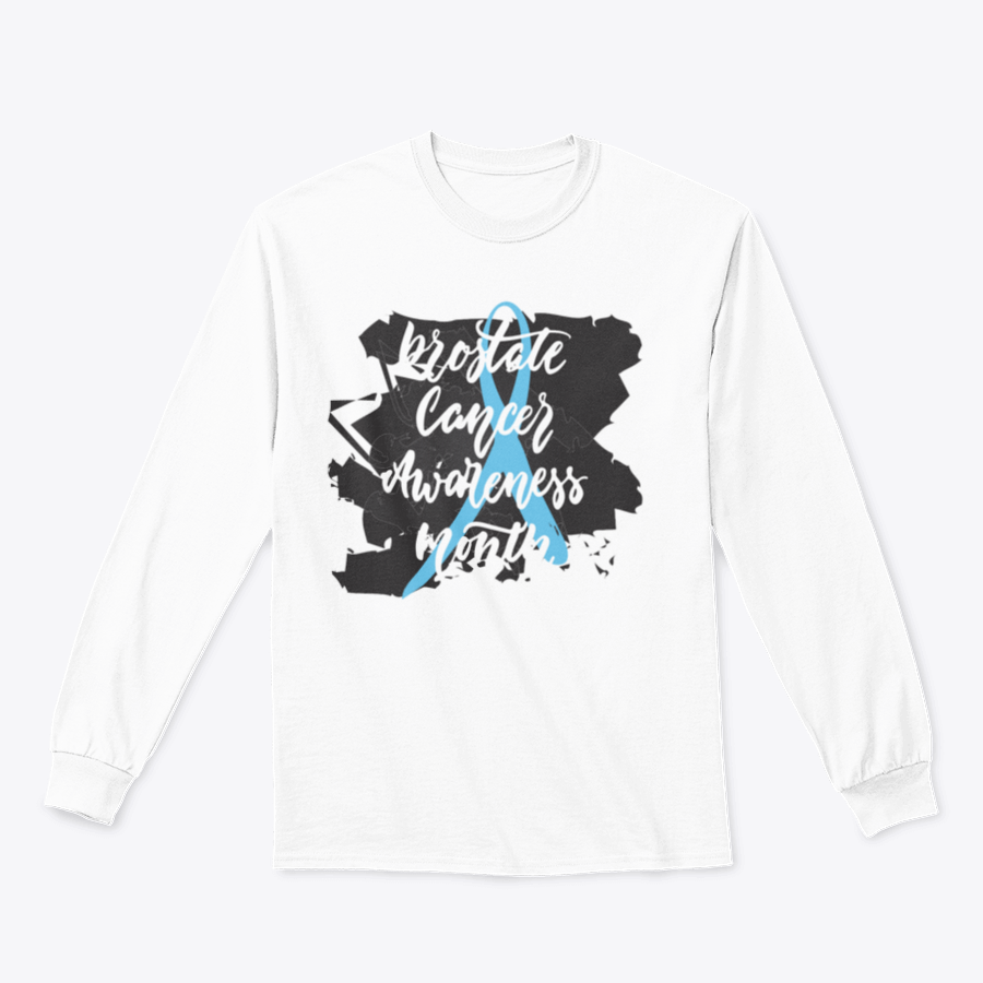 Hand-drawn lettering apparel for Prostate Cancer Awareness Month, showcasing a stylish design on a comfortable cotton fabric.
