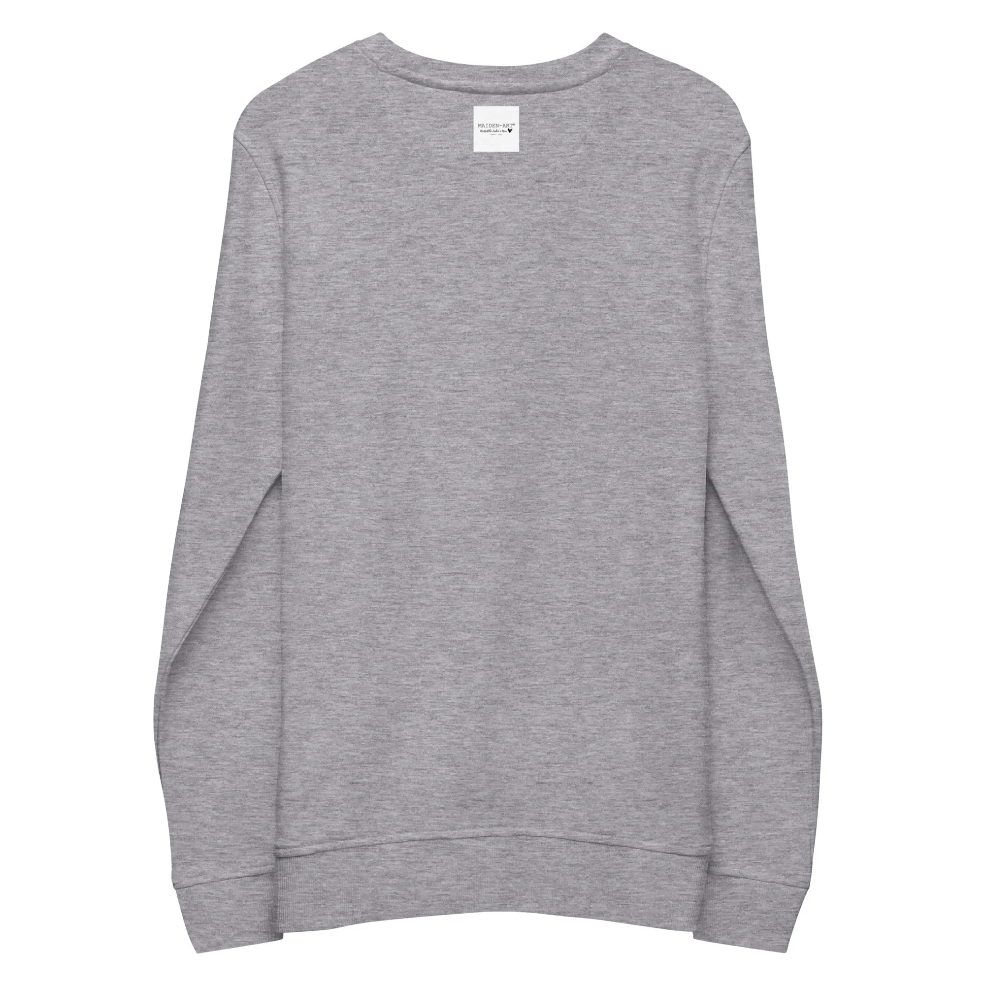 A cozy unisex organic cotton sweatshirt in a stylish design, featuring set-in sleeves and a ribbed collar, perfect for eco-friendly fashion enthusiasts.