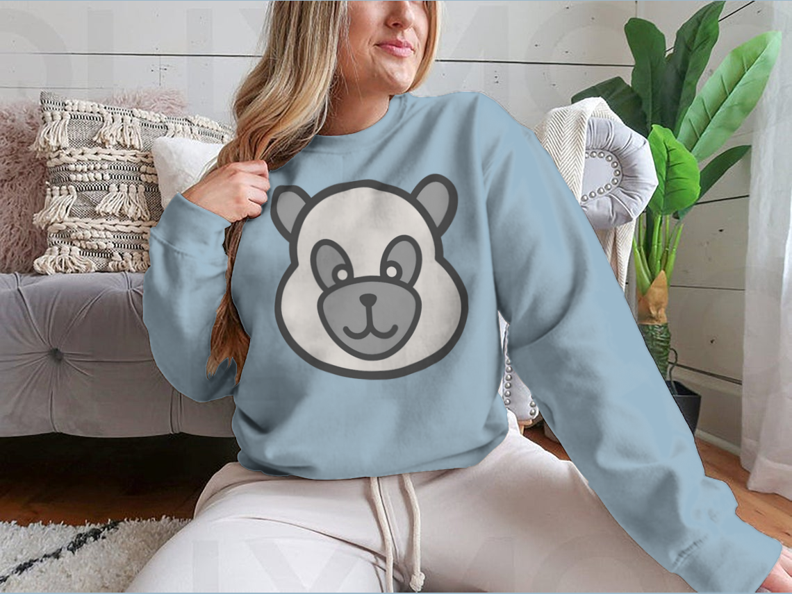 A stylish Panda Face Icon Shirt featuring a cute panda graphic, made from 100% cotton, perfect for casual wear.