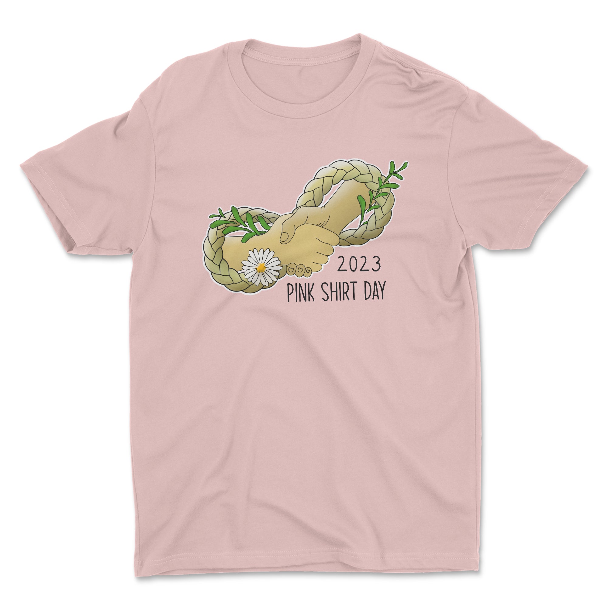 A collection of stylish pink shirts and hoodies for Pink Shirt Day 2023, promoting inclusivity and support for local Indigenous organizations.