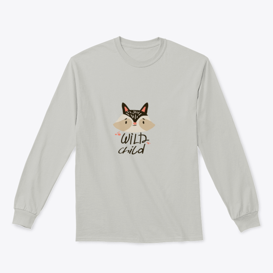 A detailed vector illustration of a raccoon head with the inscription 'Wild Child', showcasing a playful and adventurous design.