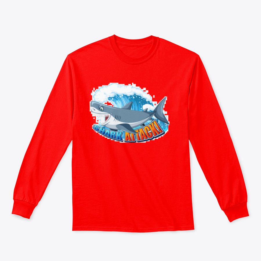 A vibrant Shark Attack Font Logo featuring a cartoon aggressive shark, designed for bold branding and eye-catching appeal.