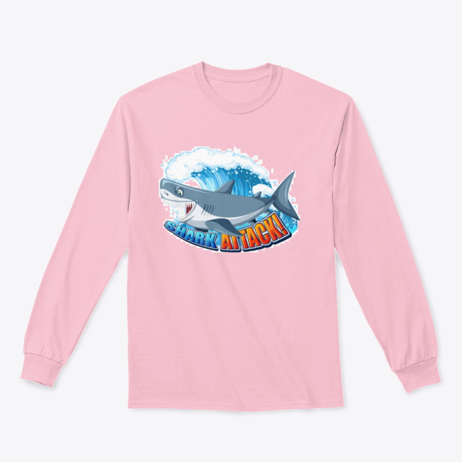 A vibrant Shark Attack Font Logo featuring a cartoon aggressive shark, designed for bold branding and eye-catching appeal.