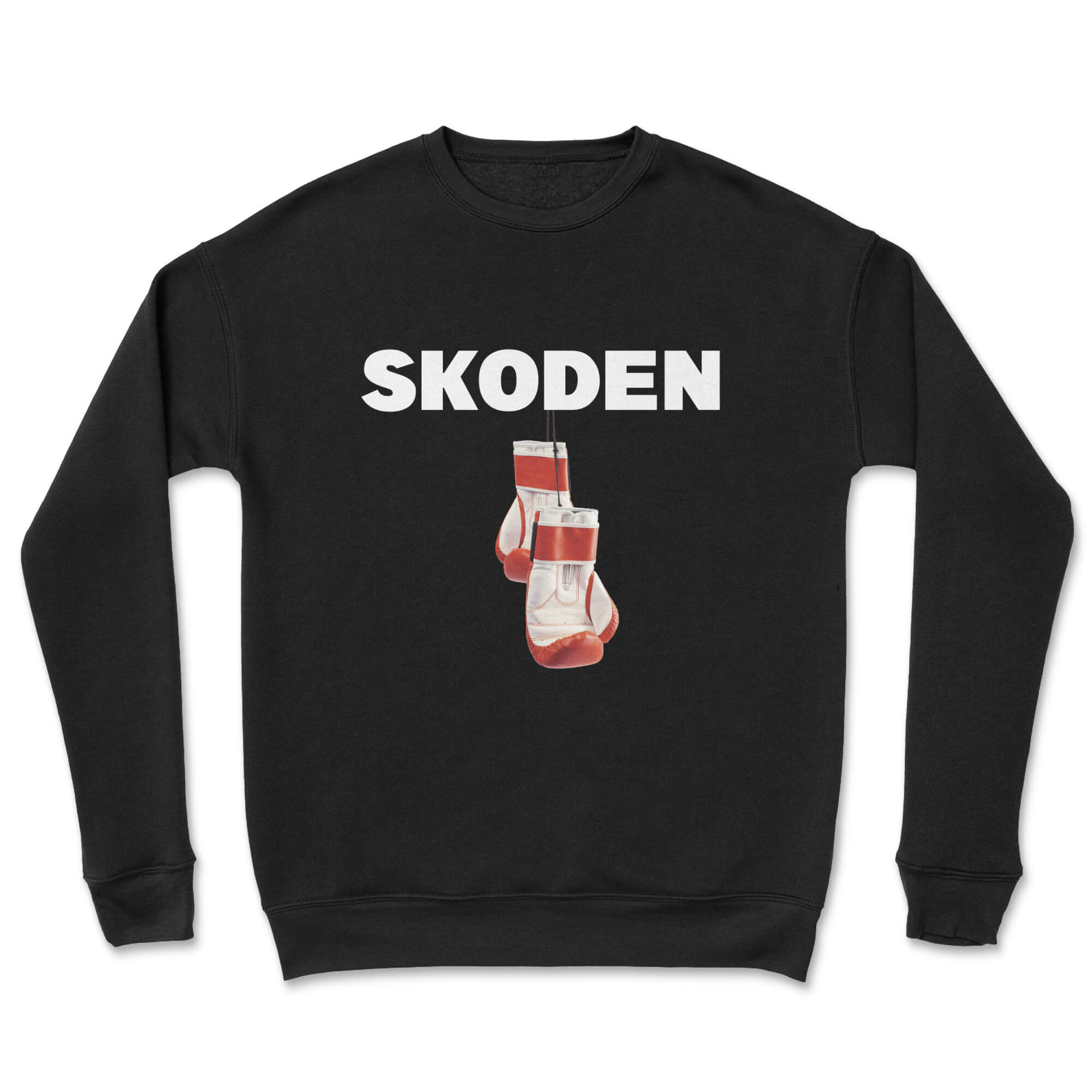 Skoden Crewneck featuring Indigenous artwork, showcasing cultural pride and comfort.