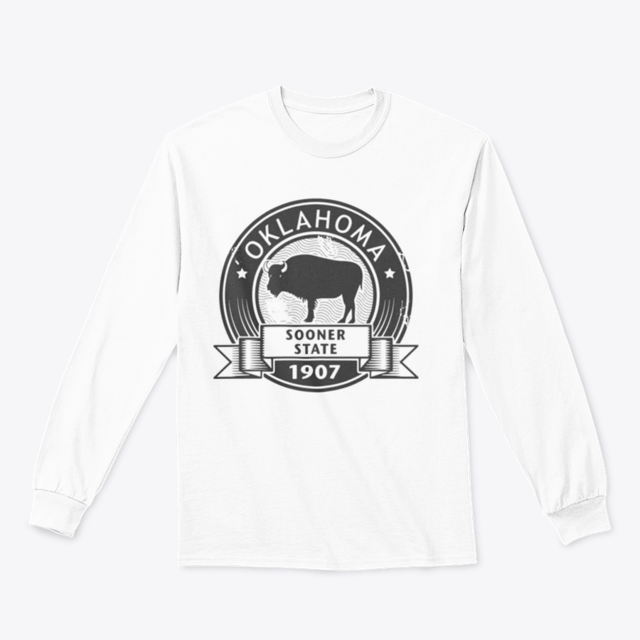 Sooner State Skyline C Oklahoma 1907 Sweatshirt featuring a classic fit and midweight fabric, perfect for showcasing Oklahoma pride.