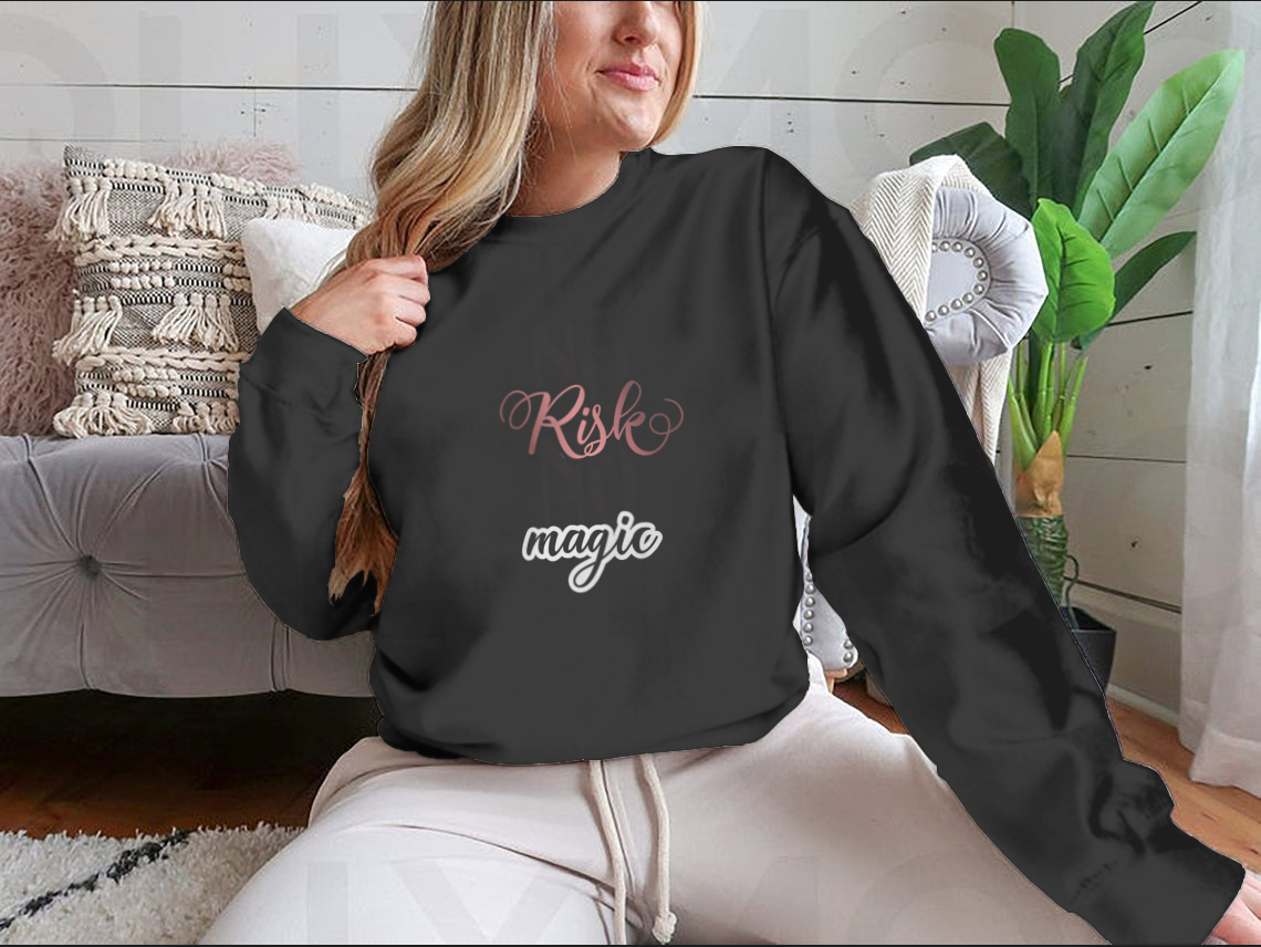 A stylish sweatshirt featuring a beautiful elegance design, made from a soft cotton-polyester blend, perfect for casual wear.
