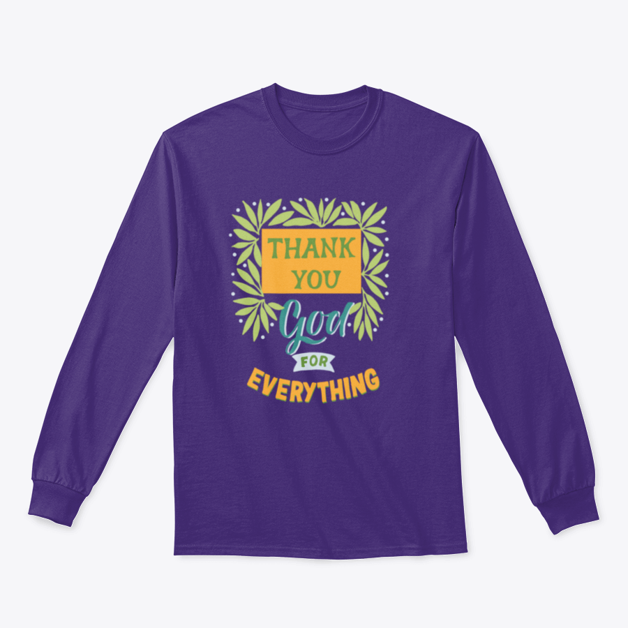 A stylish 'Thank You God For Everything' T-Shirt featuring a modern design, made from 100% cotton for comfort.