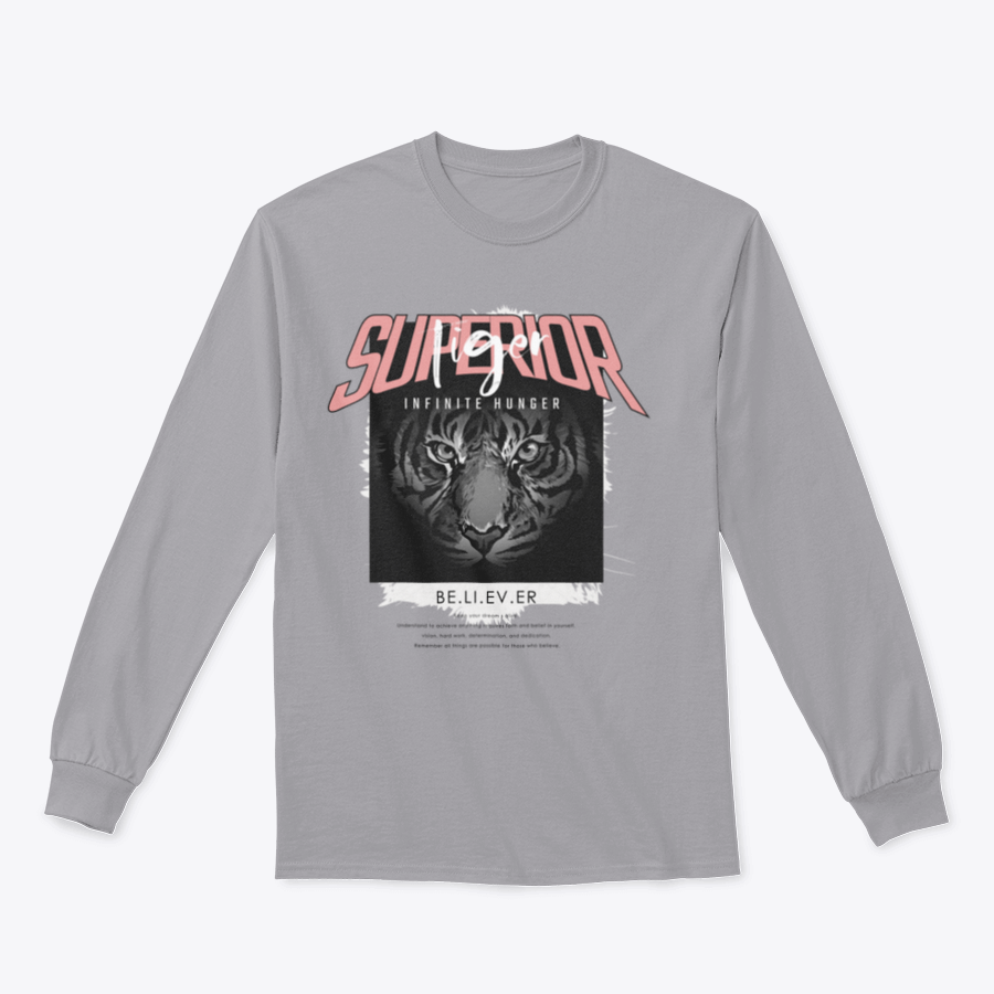 Tiger Superior T-shirt featuring a bold black and white tiger face design on a soft cotton fabric.