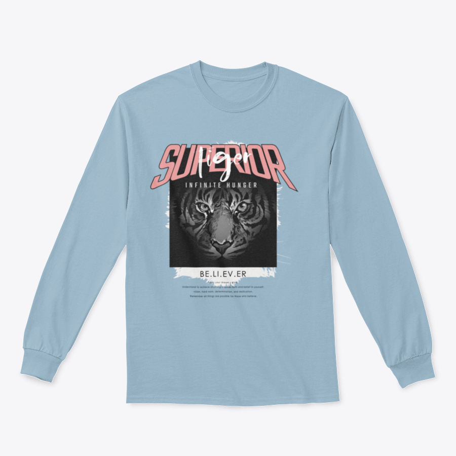 Tiger Superior T-shirt featuring a bold black and white tiger face design on a soft cotton fabric.