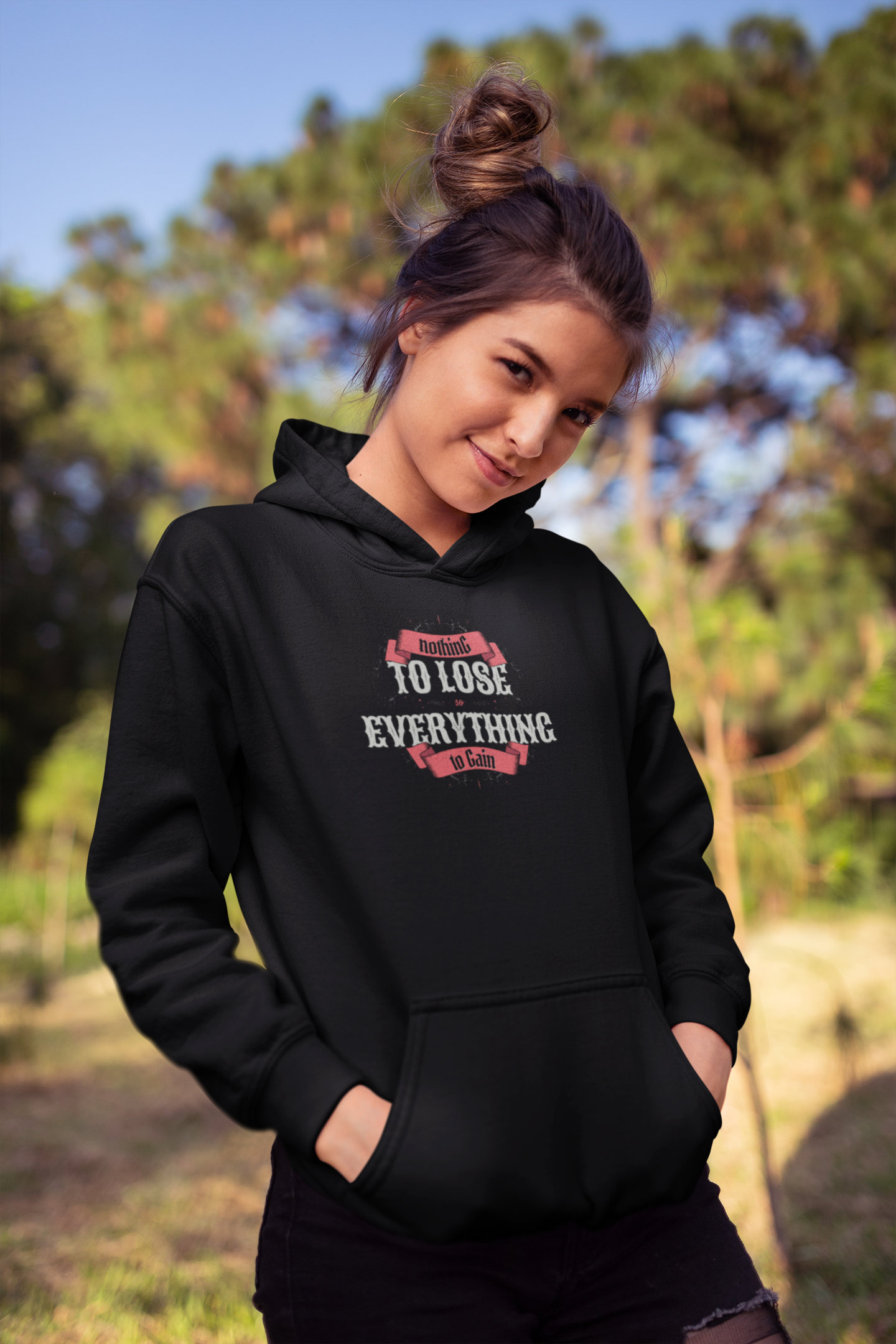 To Lose Everything Women Hoodie featuring a stylish design by top artists, made from warm cotton/poly fleece blend.