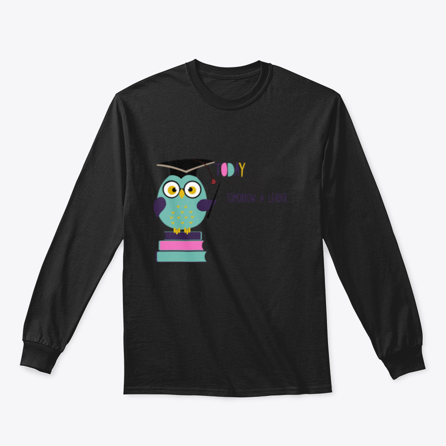 A cute owl wearing a graduation cap and holding a book, symbolizing education and leadership.