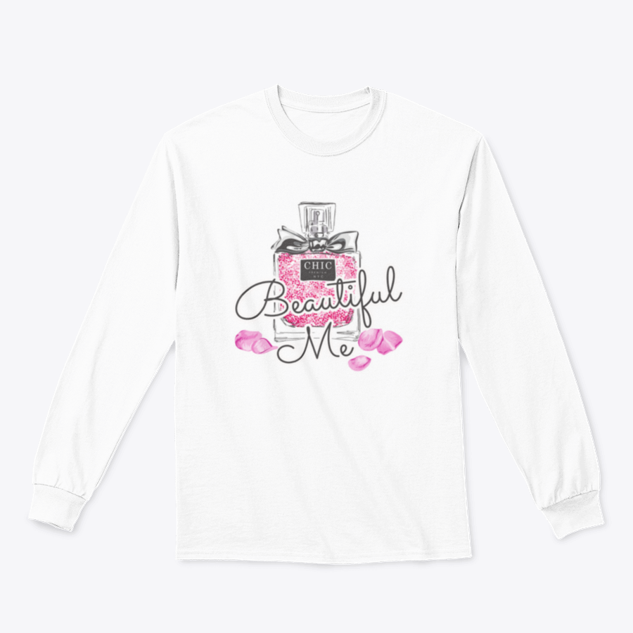Typography Slogan T-shirt featuring a perfume and rose petals illustration, showcasing a stylish design on a soft fabric.